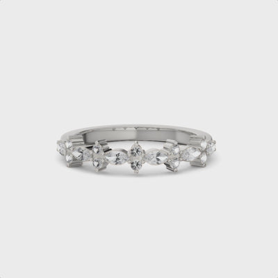 The Tara Marquise Diamond Wedding Ring | Lisa Robin#color_14k-white-gold