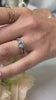 Emma diamond halo engagement ring with Alex Three Row Diamond Pave Wedding Ring / Lisa Robin