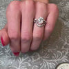 The Valentina curved Diamond wedding Ring with in 14k yellow gold on model hand by Lisa Robin jewelry