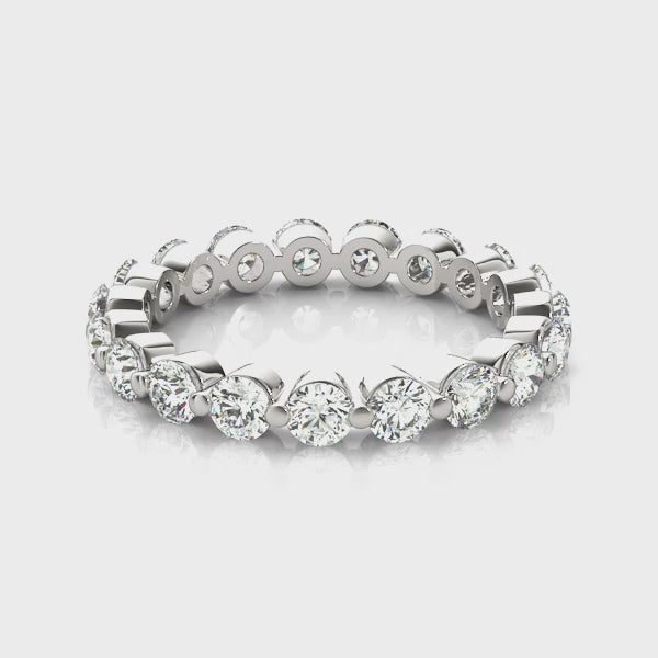 The Tristan Floating Diamond Eternity Ring | Lisa Robin#color_18k-white-gold