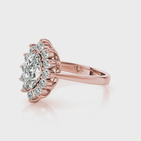 The Hadley Marquise Diamond Engagement Ring | Lisa Robin