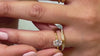 Allison diamond engagement ring with the Maria twist wedding ring on model | Lisa Robin