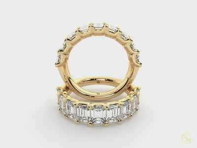 The Mercer Half Eternity Emerald Cut Diamond Wedding Ring