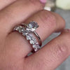 The Noah 9 stone oval Diamond wedding Ring with in 14k yellow gold on model hand by Lisa Robin jewelry