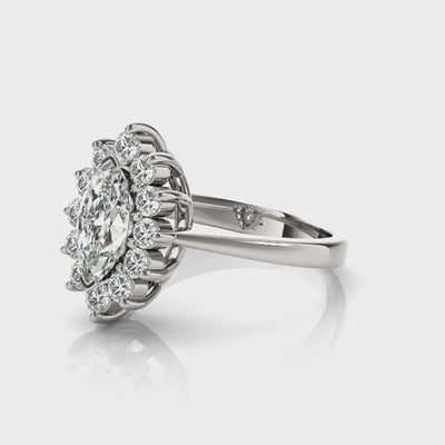 The Hadley Marquise Diamond Engagement Ring | Lisa Robin#color_platinum