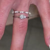 The Mia claw prong east west pear cut Diamond Engagement Ring in yellow gold on model hand by Lisa Robin jewelry