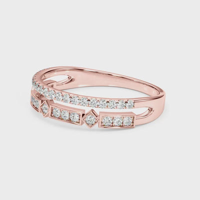 The Rene Diamond Wedding Ring | Lisa Robin#color_14k-rose-gold