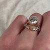Marlowe leaf curved open natural diamond 14K yellow gold wedding band by Lisa Robin Jewelry