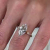 The Sage Vintage Inspired Diamond Engagement Ring with oval cut diamond in yellow gold on model hand by Lisa Robin jewelry
