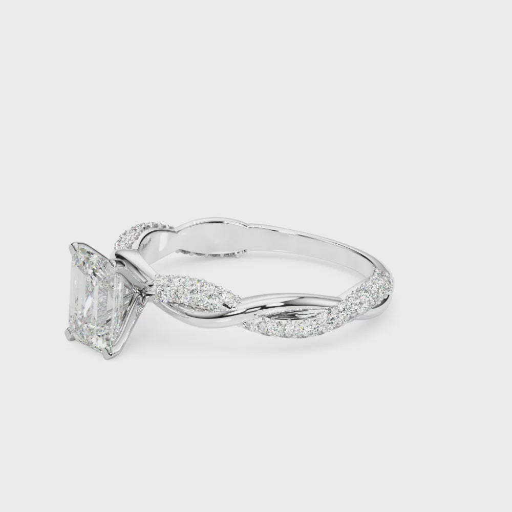 Shown in 1.0 Carat * The Amelia Diamond Twist Engagement Ring | Lisa Robin#_color-platinum