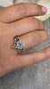 JAYLIN HALO DIAMOND ENGAGEMENT RING with TWILIGHT DIAMOND CHEVRON WEDDING RING with JADEN MARQUISE DIAMOND CHEVRON RING / Lisa Robin