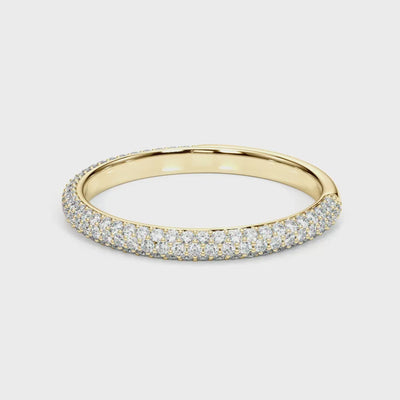 The Alex Three Row Diamond Pave Wedding Ring | Lisa Robin#color_10k-yellow-gold