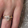 Kaliko diamond wedding ring with Casey hidden halo oval diamond 1.5 carat engagement ring in yellow gold by Lisa Robin