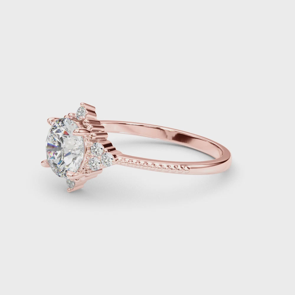 Shown in 1.0 Carat * The Galaxy Diamond Engagement Ring | Lisa Robin#color_14k-rose-gold
