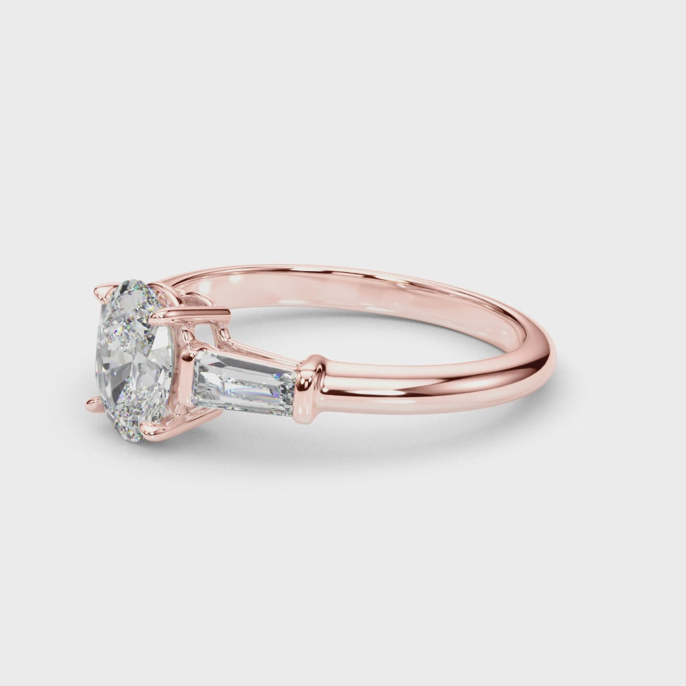 The Devon Three Stone Engagement Ring