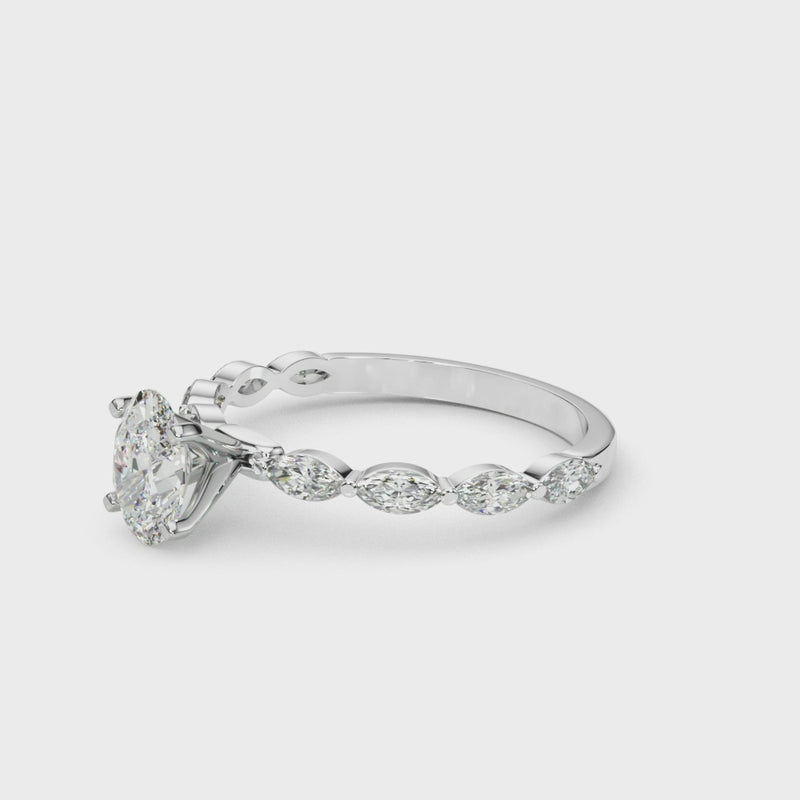 Shown in 1.0 Carat * The Riley Marquise Stone Diamond Engagement Ring | Lisa Robin