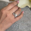 Channing diamond cut wedding ring with Katharine diamond cut engagement ring / Lisa Robin
