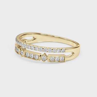 The Rene Diamond Wedding Ring | Lisa Robin#color_18k-yellow-gold