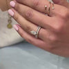 The Ellen Pavé Diamond Wedding Ring in 14k yellow gold on model hand by Lisa Robin jewelry