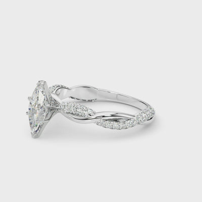 Shown in 1.0 Carat * The Amelia Diamond Twist Engagement Ring | Lisa Robin#_shape-marquise
