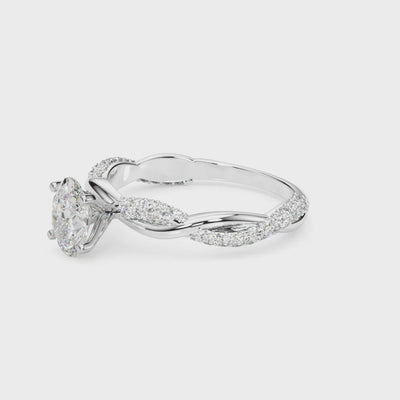  Shown in 1.0 Carat * The Amelia Diamond Twist Engagement Ring | Lisa Robin#_shape-oval