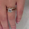 The Macey Pave Diamond Wedding Ring in 14k yellow gold on model hand by Lisa Robin jewelry