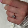 The Stella Compass set Diamond solitaire Engagement Ring with asscher cut diamond in yellow gold on model hand by Lisa Robin jewelry