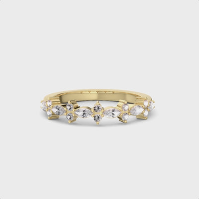 The Tara Marquise Diamond Wedding Ring | Lisa Robin#color_14k-yellow-gold