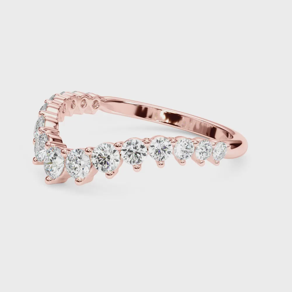 The Kendall Curved Diamond Wedding Ring | Lisa Robin#color_14k-rose-gold
