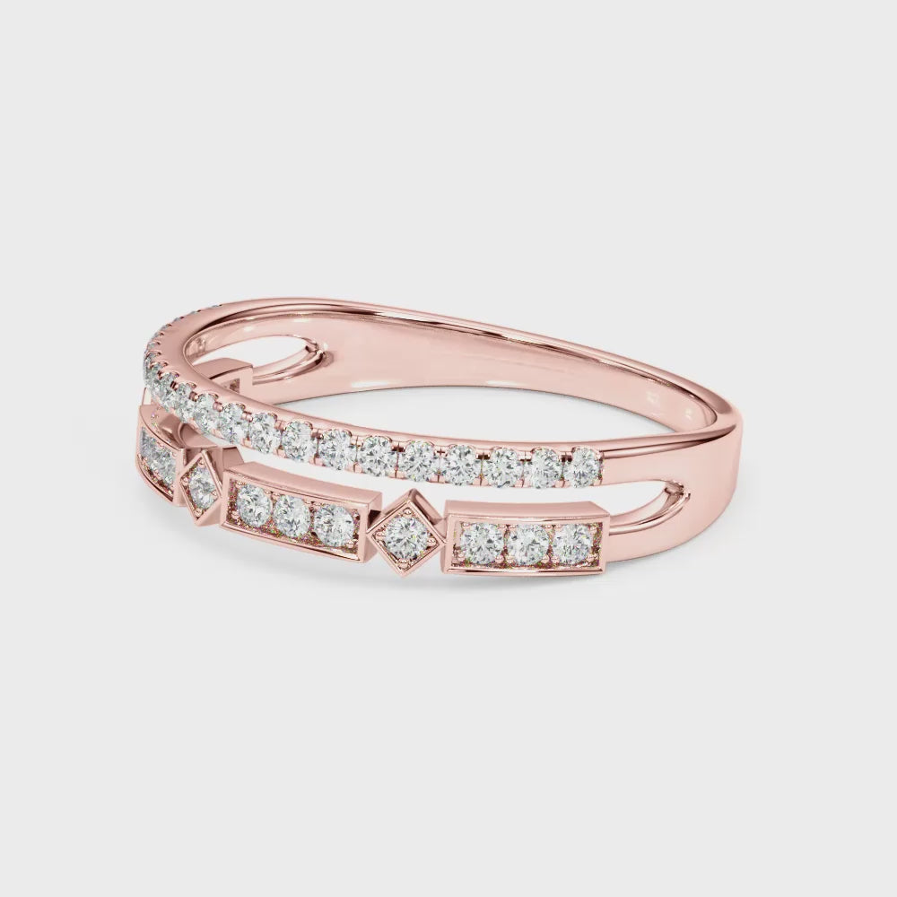 The Rene Diamond Wedding Ring | Lisa Robin#color_18k-rose-gold