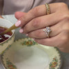 The Galaxy Diamond halo Engagement Ring with jaden Wedding Ring | Lisa Robin