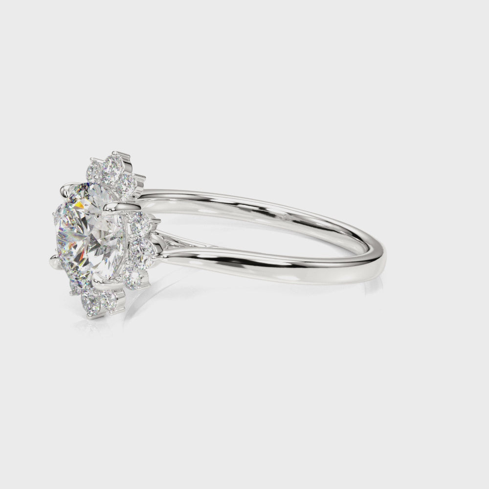Shown in 1.0 carat * The Jaylin Halo Diamond Engagement Ring | Lisa Robin#color_platinum