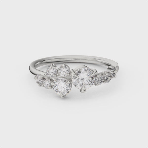 Shown with 0.35 carat * The Chloe Diamond Cluster Engagement Ring | Lisa Robin