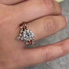 The Jaden Marquise Diamond Chevron Wedding Ring in 14k yellow gold on model hand by Lisa Robin jewelry