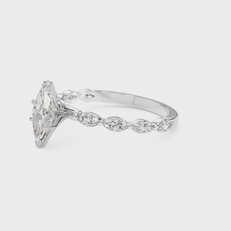 Shown in 1.0 Carat * The Riley Marquise Stone Diamond Engagement Ring | Lisa Robin