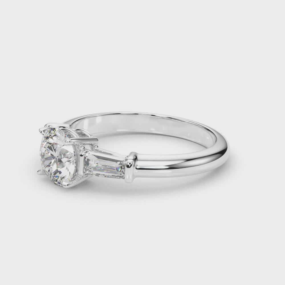 Shown in 1 Ct * The Devon Tapered Baguette Engagement Ring | Lisa Robin#shape_round