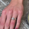 The Vivienne emerald cut pave diamond engagement ring with Halee and Ellen wedding rings by Lisa Robin