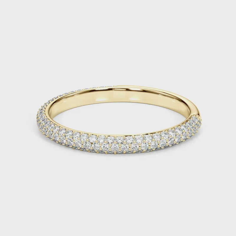 The Alex Three Row Diamond Pave Wedding Ring | Lisa Robin