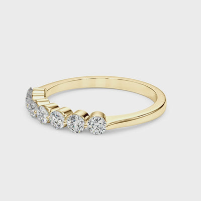 The Taryn Floating 7 Stone Diamond Wedding Ring | Lisa Robin#color_14k-yellow-gold