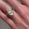 The Jaden Marquise Diamond Chevron Wedding Ring in 14k yellow gold on model hand by Lisa Robin jewelry