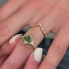 Maeve curved natural diamond 14K yellow gold wedding band on model hand by Lisa Robin Jewelry