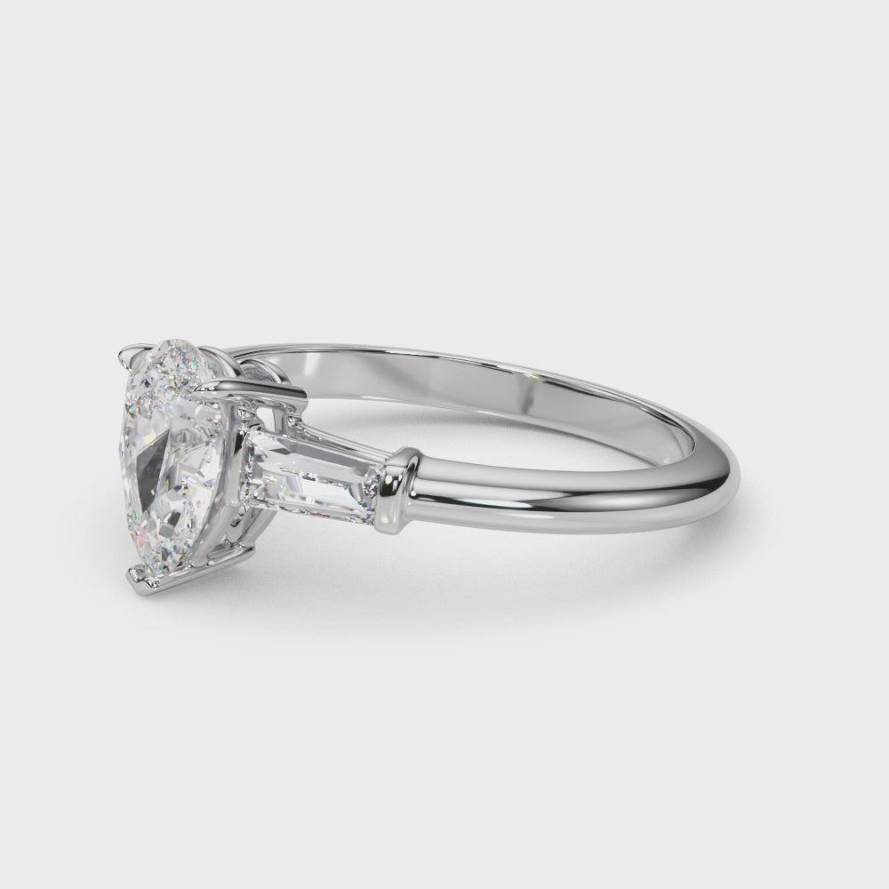 Shown in 1 Ct * The Devon Tapered Baguette Engagement Ring | Lisa Robin#shape_pear