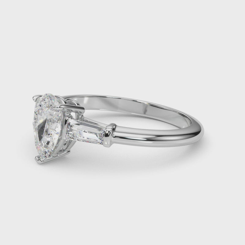 Shown in 1 Ct * The Devon Tapered Baguette Engagement Ring | Lisa Robin