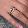 The Kendall Curved Diamond Wedding Ring in 14k yellow gold on model hand by Lisa Robin jewelry