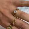 REESE DIAMOND DOME WEDDING RING with Emma Diamond Halo Engagement Ring / Lisa Robin