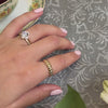 JAYLIN HALO DIAMOND ENGAGEMENT RING with FRANKIE BEZELED DIAMOND WEDDING RING / Lisa Robin
