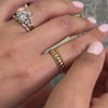 Wedding set with Sophia round diamond engagement ring with Finley and Kairo wedding rings by Lisa Robin