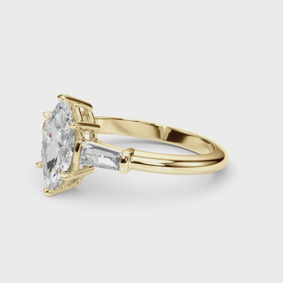 Shown in 1 Ct * The Devon Tapered Baguette Engagement Ring | Lisa Robin#shape_marquise