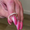 The Alex Three Row Pavé Diamond Wedding Ring in 14k yellow gold on model hand by Lisa Robin jewelry