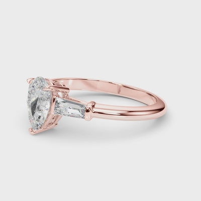 Shown in 1 Ct * The Devon Tapered Baguette Engagement Ring | Lisa Robin#shape_pear